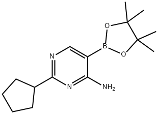 4-Amino-2-(cyclopentyl)pyrimidine-5-boronic acid pinacol ester Structure