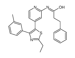 N-[4-[2-ethyl-4-(3-methylphenyl)-1,3-thiazol-5-yl]pyridin-2-yl]-3-phenylpropanamide结构式