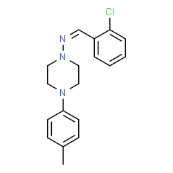 N-[(Z)-(2-chlorophenyl)methylidene]-4-(4-methylphenyl)piperazin-1-amine结构式