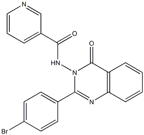 3-Pyridinecarboxamide, N-[2-(4-bromophenyl)-4-oxo-3(4H)-quinazolinyl]-结构式