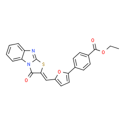 ethyl 4-{5-[(3-oxo[1,3]thiazolo[3,2-a]benzimidazol-2(3H)-ylidene)methyl]-2-furyl}benzoate结构式