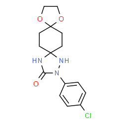 2-(4-Chlorophenyl)-9,12-dioxa-1,2,4-triazadispiro[4.2.4.2]tetradecan-3-one结构式