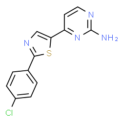 4-[2-(4-Chlorophenyl)-1,3-thiazol-5-yl]-2-pyrimidinamine结构式