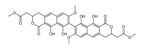 methyl 2-[8-[9,10-dihydroxy-7-methoxy-3-(2-methoxy-2-oxoethyl)-1-oxo-3,4-dihydrobenzo[g]isochromen-8-yl]-9,10-dihydroxy-7-methoxy-1-oxo-3,4-dihydrobenzo[g]isochromen-3-yl]acetate结构式