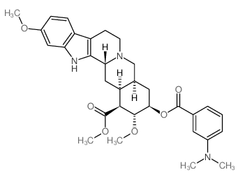 Yohimban-16-carboxylic acid, 18-[[3- (dimethylamino)benzoyl]oxy]-11,17-dimethoxy-, methyl ester, (3.beta.,16.beta.,17.alpha.,18.beta.,20.alpha.)-结构式