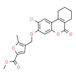 methyl 4-[(2-chloro-6-oxo-7,8,9,10-tetrahydrobenzo[c]chromen-3-yl)oxymethyl]-5-methylfuran-2-carboxylate结构式