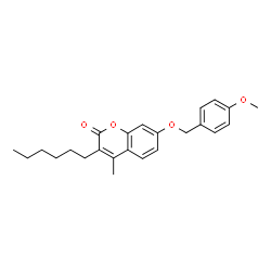 3-hexyl-7-[(4-methoxyphenyl)methoxy]-4-methylchromen-2-one结构式