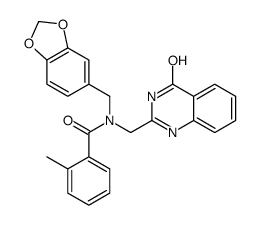 N-(1,3-benzodioxol-5-ylmethyl)-2-methyl-N-[(4-oxo-1H-quinazolin-2-yl)methyl]benzamide结构式