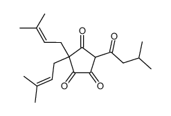 3,3-Bis(3-methyl-2-butenyl)-5-(3-methyl-1-oxobutyl)-1,2,4-cyclopentanetrione结构式