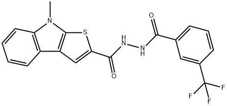 8-methyl-n'-[3-(trifluoromethyl)benzoyl]-8h-thieno[2,3-b]indole-2-carbohydrazide Structure