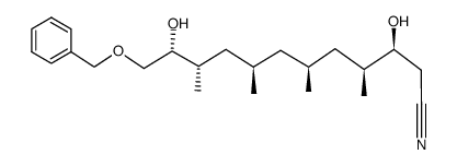 12-benzyloxy-3S,11R-dihydroxy-4S,6S,8R,10S-tetramethyl-dodecanenitrile Structure