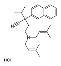 2-[2-[bis(3-methylbut-2-enyl)amino]ethyl]-3-methyl-2-naphthalen-2-ylbutanenitrile,hydrochloride Structure