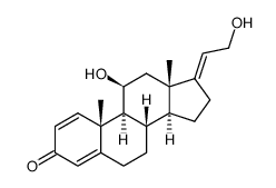 11-beta,21-dihydroxypregna-1,4,17(20)-trien-3-one结构式