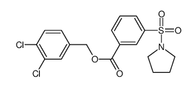 (3,4-dichlorophenyl)methyl 3-pyrrolidin-1-ylsulfonylbenzoate Structure