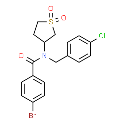 4-bromo-N-(4-chlorobenzyl)-N-(1,1-dioxidotetrahydro-3-thienyl)benzamide结构式