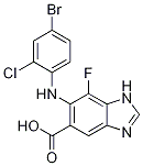6-(4-broMo-2-chlorophenylaMino)-7-fluoro-1H-benzo[d]iMidazole-5-carboxylic acid Structure