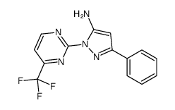 5-phenyl-2-[4-(trifluoromethyl)pyrimidin-2-yl]pyrazol-3-amine结构式