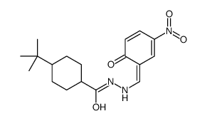 4-tert-butyl-N'-[(E)-(3-nitro-6-oxocyclohexa-2,4-dien-1-ylidene)methyl]cyclohexane-1-carbohydrazide Structure