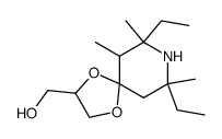 8-aza-2-hydroxymethyl-6,7,9-trimethyl-7,9-diethyl-1,4-dioxaspiro[4.5]decane结构式