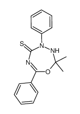 2,2-dimethyl-4,7-diphenyl-3,4-dihydro-2H-[1,3,4,6]oxatriazepine-5-thione Structure