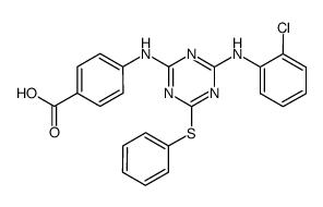 4-[4-(2-chloro-anilino)-6-phenylsulfanyl-[1,3,5]triazin-2-ylamino]-benzoic acid Structure