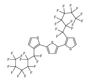 2,5-bis[3-(1,1,2,2,3,3,4,4,5,5,6,6,6-tridecafluorohexyl)thiophen-2-yl]thiophene结构式