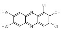 1,3-dichloro-2-hydroxy-7-methyl-8-aminophenazine Structure