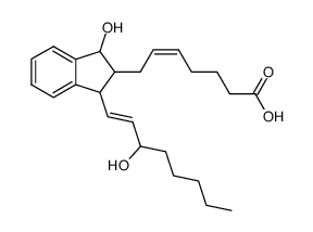 (Z)-7-[1-Hydroxy-3-((E)-3-hydroxy-oct-1-enyl)-indan-2-yl]-hept-5-enoic acid Structure