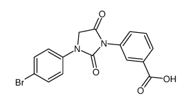 3-[3-(4-bromophenyl)-2,5-dioxoimidazolidin-1-yl]benzoic acid结构式