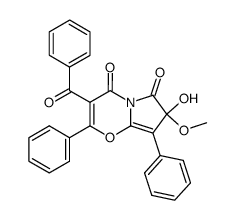 3-benzoyl-7-hydroxy-7-methoxy-2,8-diphenyl-7H-pyrrolo[2,1-b][1,3]oxazine-4,6-dione结构式