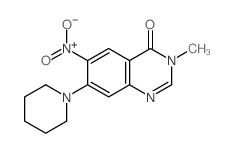 3-methyl-6-nitro-7-(1-piperidyl)quinazolin-4-one结构式