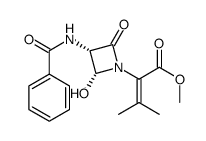 methyl 2-(2'R-hydroxy-3'S-benzoylamino-4'-oxo)azetidinyl-3-methyl-2-butenoate Structure