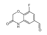 8-fluoro-3-oxo-3,4-dihydro-2H-1,4-benzoxazine-6-carbaldehyde structure