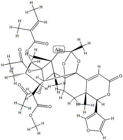 14,15-Didehydrophragmalin 2,30-diacetate 3-[(E)-2-methyl-2-butenoate]结构式