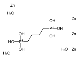 trihydroxy(4-trihydroxyphosphaniumylbutyl)phosphanium,zinc,trihydrate Structure