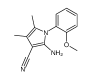 2-Amino-1-(2-methoxyphenyl)-4,5-dimethyl-1H-pyrrole-3-carbonitril e结构式