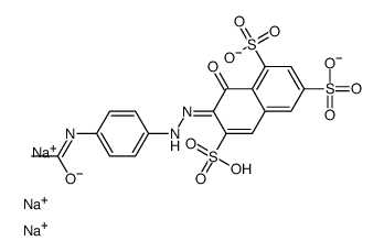1,3,6-Naphthalenetrisulfonic acid, 7-[[4-(acetylamino)phenyl]azo]-8-hydroxy-, trisodium salt structure