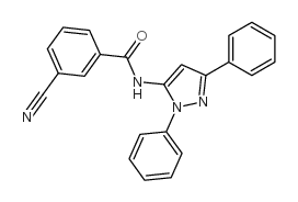 3-氰基-N-(1,3-二苯基吡唑-5-基)苯甲酰胺结构式