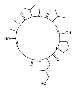3-(3-hydroxy-2-methyl-propyl)-10,11,14-trimethyl-13,16-dipropan-2-yl-4-oxa-1,8,11,14,17-pentazabicyclo[17.3.0]docosane-2,5,9,12,15,18-hexone Structure