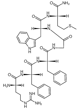 H-Arg-Phe-Phe-Gly-D-Trp-Met-NH2 Structure