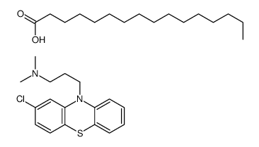 3-(2-chlorophenothiazin-10-yl)-N,N-dimethylpropan-1-amine,hexadecanoic acid结构式