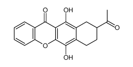 7,8,9,10-tetrahydro-6,11-dihydroxy-9-acetylxanthen-12-one Structure