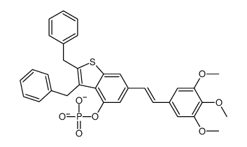 [2,3-dibenzyl-6-[2-(3,4,5-trimethoxyphenyl)ethenyl]-1-benzothiophen-4-yl] phosphate Structure
