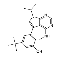 3-tert-butyl-5-(7-isopropyl-4-methylamino-7H-pyrrolo[2,3-d]pyrimidin-5-yl)phenol Structure