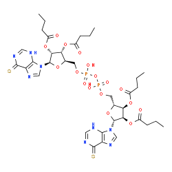 P(1),P(2)-bis(O(2'),O(3')-dibutyryl-6-mercaptopurine-9 beta-ribofuranoside)-5'-pyrophosphate结构式