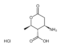 Tetrahydro-2β-methyl-6-oxo-4β-amino-2H-pyran-3α-carboxylic acid hydrochloride Structure