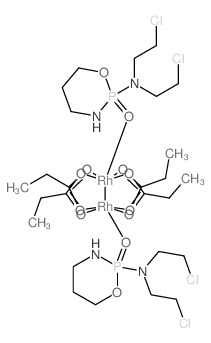 N,N-bis(2-chloroethyl)-2-oxo-1-oxa-3-aza-2$l^C26H54Cl4N4O12P2Rh2-phosphacyclohexan-2-amine; propanoic acid; rhodium结构式