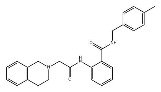 2-(2-(3,4-Dihydroisoquinolin-2(1H)-yl)acetamido)-N-(4-methylbenzyl)benzamide结构式