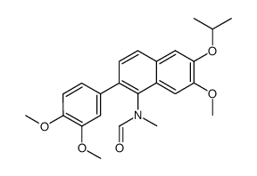 2-(3,4-dimethoxyphenyl)-6-isopropoxy-7-methoxy-1-(N-methylformamido)naphthalene结构式