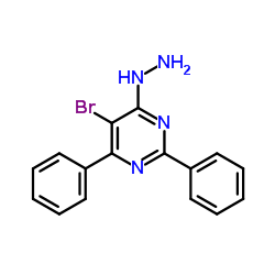 5-Bromo-4-hydrazino-2,6-diphenylpyrimidine结构式
